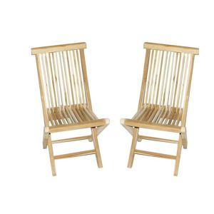 Divero 2151 Skládací židle z týkového dřeva, 2 kusy