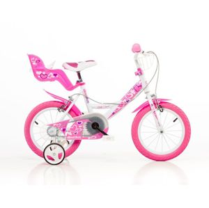 Dino Bikes Dětské kolo 164 bílo-růžové 16