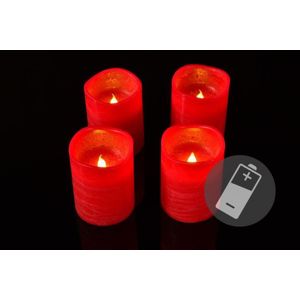 Nexos 33519 Dekorativní LED sada - 4 adventní svíčky - červená