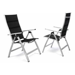 Garthen 35223 Sada 2 ks luxusních hliníkových polohovatelných černých židlí