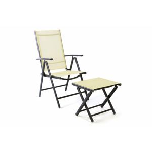 Garthen 40745 Zahradní polohovatelná židle + stolička pod nohy