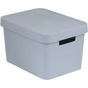 CURVER Úložný box plastový s víkem 17L - šedý R41168