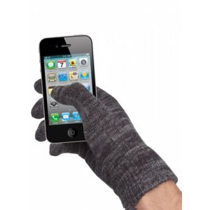 rukavice na ovládání dotykových displejů šedé