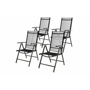 Garthen 46977 Zahradní sada 4 skládacích židlí - černá