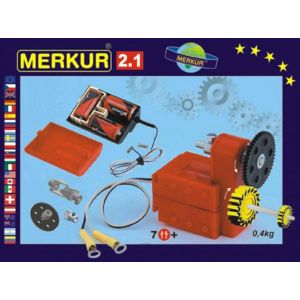 MERKUR 2.1 Stavebnice Elektromotorek v krabici 26x18x5cm