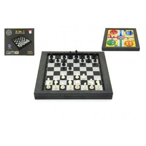 Teddies 49292 Soubor her 3v1 magnetické šachy+dáma+člověče, nezlob se v krabici 26x23x3cm