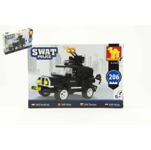 Teddies Dromader SWAT Policie 49441 Stavebnice Auto 206ks v krabici 32x21,5x5cm