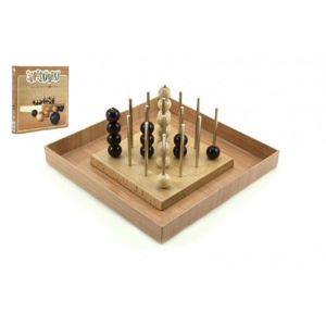Piškvorky 3D podstavec + kuličky dřevo společenská hra