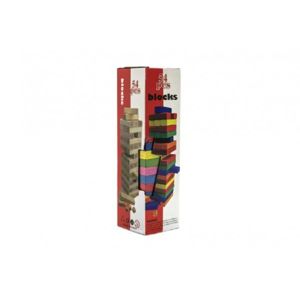 Hra Jenga věž barevných dílků dřevo v krabičce 8x29cm