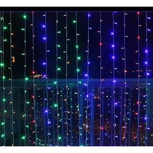 VOLTRONIC® 59570 Vánoční osvětlení - světelný závěs - 3x3 m barevná 300 LED