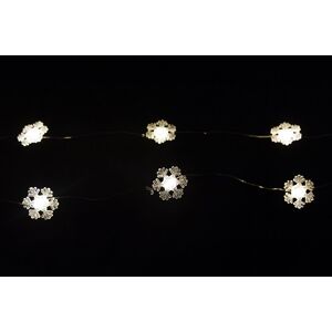 Nexos 59116 Vánoční dekorativní řetěz - sněhová vločka - 20 LED teple bílá
