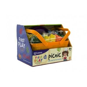Teddies Zelenina a potraviny v košíku piknik plast 14ks