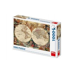 Puzzle historická mapa 1000 dílků 66x47cm v krabici 32x23x7cm