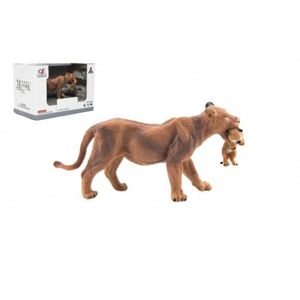 Teddies Zvířátka safari ZOO 13cm lvice plast 1ks v krabičce 16x11x9,5cm