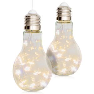Vánoční dekorace žárovka, sada 2 ks, 10 LED, teple bílá - Nexos D68255