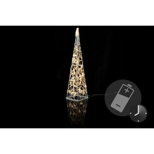 Nexos 5976 Vánoční dekorace - Akrylový kužel - 60 cm, teple bílé na baterie