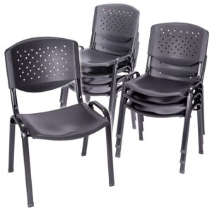 Garthen Sada stohovatelných židlí, černá - 8 ks