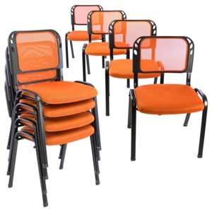 Garthen Sada stohovatelných židlí - 8 ks, oranžová