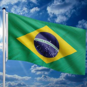 FLAGMASTER Vlajkový stožár vč. vlajky Brazílie, 650 cm