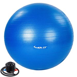 75547  MOVIT Gymnastický míč s nožní pumpou, 65 cm, modrý