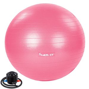 75548  MOVIT Gymnastický míč s nožní pumpou, 65 cm, růžový