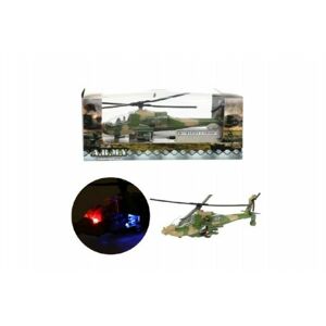 Helikoptéra vojenská plast 18cm na baterie se světlem se zvukem asst 2 barvy v krabici
