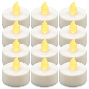 Dekorativní sada LED čajových svíček na baterie, bílé, 12 ks