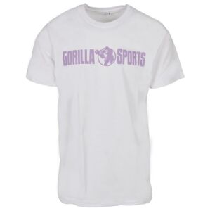 Gorilla Sports Sportovní tričko s potiskem, bílo/fialová, L