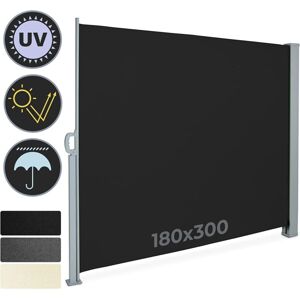 Jago 90700 JAGO Výsuvná boční zástěna, 180 x 300 cm, černá