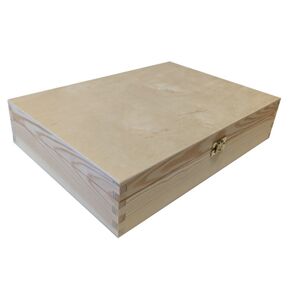 91436 Dřevěná uzavíratelná krabička, 35 x 7 x 25 cm