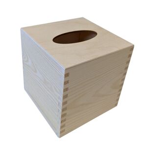 91440 Dřevěná krabička na kapesníky, čtvercová, 13 x 13 x 13 cm