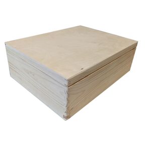 Gaboni 91638 Dřevěná bedýnka s víkem, 40 x 30 x 13 cm