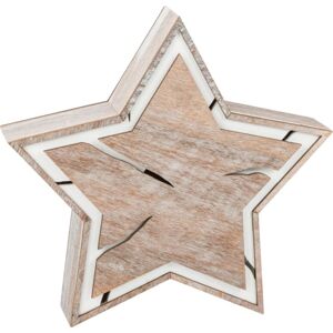 Dekorační svítidlo, hvězda, 24 x 5 x 23 cm, dřevo