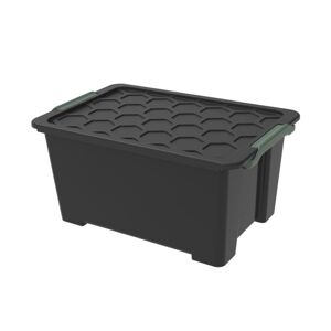 Rotho 92355 ROTHO Úložný box s víkem EVO SAFE, 44 L, plast, černý