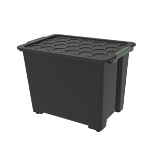 Rotho 92356 ROTHO Úložný box s víkem EVO SAFE 65 L, plast, černý