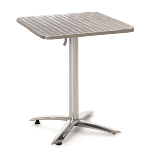Bistro stolek skládací, čtvercový, hliníkový, 60 x 60 cm
